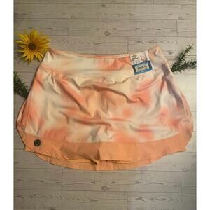 Reel Life Women’s XL Skort Skirt Peach Tie-Dye Built-In Shorts Activewear
